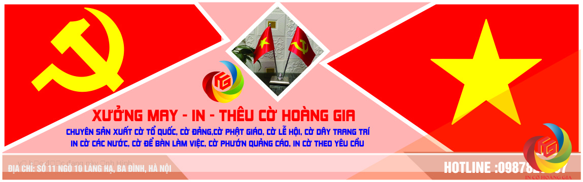 xưởng in may cờ Hoàng Gia