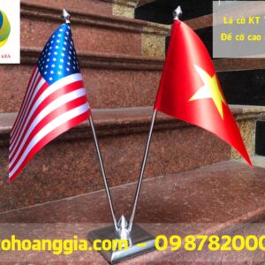 cờ để bàn Việt Mỹ đế inox