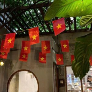 Cờ dây sao Đảng treo hội nghị