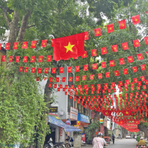 Cờ dây sao Đảng treo ngày lễ lớn